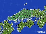 2024年06月03日の中国地方のアメダス(風向・風速)