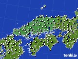 2024年06月09日の中国地方のアメダス(風向・風速)