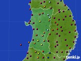 秋田県のアメダス実況(日照時間)(2024年06月15日)