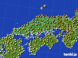 2024年06月20日の中国地方のアメダス(気温)
