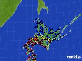 2024年06月21日の北海道地方のアメダス(日照時間)