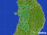 秋田県のアメダス実況(気温)(2024年06月21日)