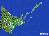 道東のアメダス実況(風向・風速)(2024年06月24日)