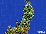 東北地方のアメダス実況(気温)(2024年06月25日)