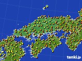 2024年06月25日の中国地方のアメダス(気温)