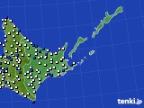 2024年06月25日の道東のアメダス(風向・風速)
