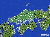 中国地方のアメダス実況(風向・風速)(2024年07月04日)