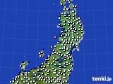 2024年07月07日の東北地方のアメダス(風向・風速)