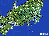 関東・甲信地方のアメダス実況(風向・風速)(2024年07月08日)
