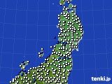 東北地方のアメダス実況(風向・風速)(2024年07月09日)