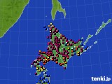 北海道地方のアメダス実況(日照時間)(2024年07月10日)