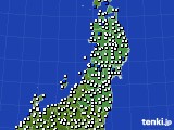 2024年07月11日の東北地方のアメダス(風向・風速)