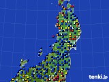 2024年07月17日の東北地方のアメダス(日照時間)