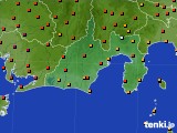 静岡県のアメダス実況(気温)(2024年07月18日)