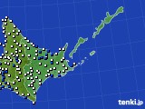 2024年07月19日の道東のアメダス(風向・風速)
