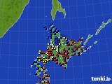 北海道地方のアメダス実況(日照時間)(2024年07月21日)