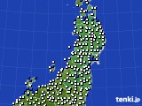 2024年07月21日の東北地方のアメダス(風向・風速)