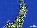 2024年07月23日の東北地方のアメダス(風向・風速)