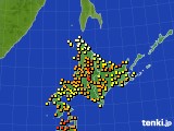 北海道地方のアメダス実況(気温)(2024年08月03日)