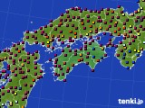 四国地方のアメダス実況(日照時間)(2024年08月07日)