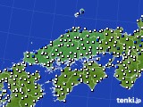 中国地方のアメダス実況(風向・風速)(2024年08月10日)