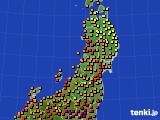 東北地方のアメダス実況(気温)(2024年08月11日)