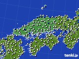 中国地方のアメダス実況(風向・風速)(2024年08月11日)