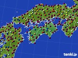 四国地方のアメダス実況(日照時間)(2024年08月13日)