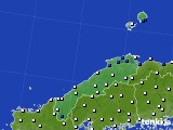 2024年08月14日の島根県のアメダス(風向・風速)