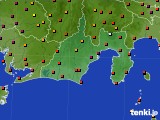 静岡県のアメダス実況(気温)(2024年08月15日)