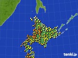 北海道地方のアメダス実況(気温)(2024年08月16日)