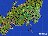 関東・甲信地方のアメダス実況(気温)(2024年08月16日)