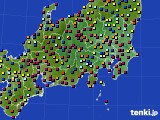 2024年08月17日の関東・甲信地方のアメダス(日照時間)