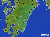 宮崎県のアメダス実況(気温)(2024年08月17日)