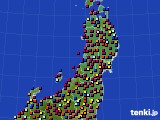 2024年08月18日の東北地方のアメダス(日照時間)