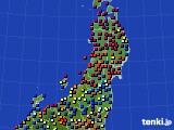 2024年08月19日の東北地方のアメダス(日照時間)