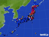 2024年08月19日のアメダス(日照時間)
