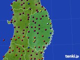 岩手県のアメダス実況(日照時間)(2024年08月19日)