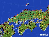 中国地方のアメダス実況(気温)(2024年08月19日)