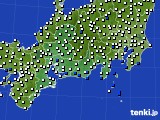 東海地方のアメダス実況(風向・風速)(2024年08月19日)
