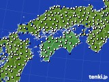 2024年08月19日の四国地方のアメダス(風向・風速)