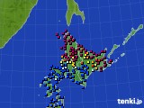 2024年08月20日の北海道地方のアメダス(日照時間)