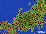 北陸地方のアメダス実況(気温)(2024年08月21日)