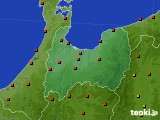 富山県のアメダス実況(気温)(2024年08月22日)