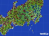 2024年08月23日の関東・甲信地方のアメダス(日照時間)