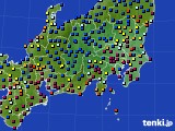 関東・甲信地方のアメダス実況(日照時間)(2024年08月25日)