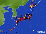 2024年08月25日のアメダス(日照時間)