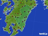 宮崎県のアメダス実況(日照時間)(2024年08月25日)
