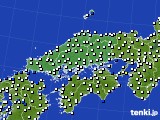 中国地方のアメダス実況(風向・風速)(2024年09月15日)