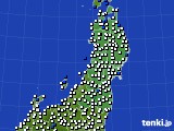 2024年09月20日の東北地方のアメダス(風向・風速)